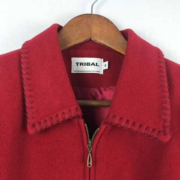 Tribal Women’s Wool Blend Red Coat Size 8 - Picture 12 of 14